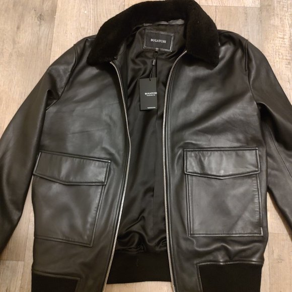 Bugatchi Leather Bomber